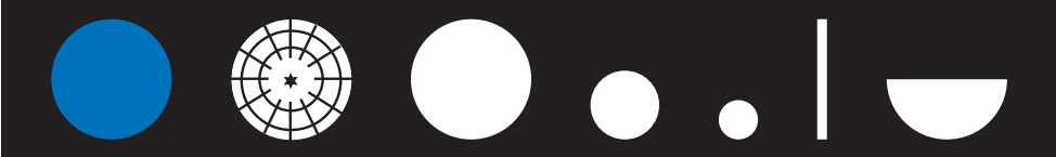 Cobalt blue filter, Fixation star with scale, Large circle, Small circle, Spot, Target, Semicircle
